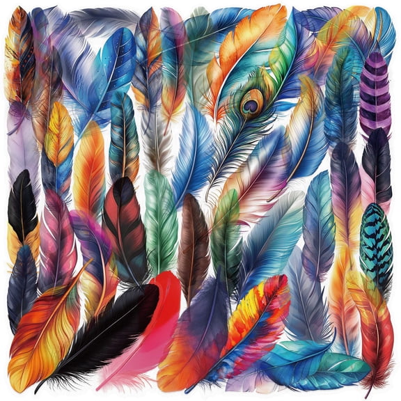 100PCS Scrapbook Stickers for Adults, Feather Stickers for Scrapbooking, Personalized Custom Bulk Waterproof Stickers for Laptop Water Bottle Book Planner