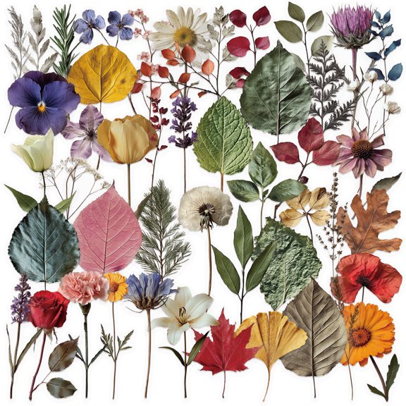 100PCS Scrapbook Stickers for Adults, Flower Stickers for Scrapbooking, Personalized Custom Bulk Waterproof Stickers for Laptop Water Bottle Book Planner