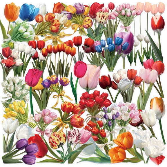 100PCS Scrapbook Stickers for Adults, Flower Stickers for Scrapbooking, Personalized Custom Bulk Waterproof Stickers for Laptop Water Bottle Book Planner