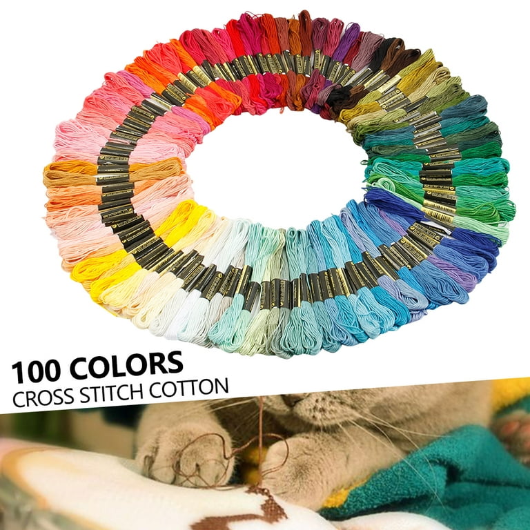 Embroidery String Kits,Cross Stitch Tools Kit,Punch Needle Embroidery Kit,Perfect for Making Friendship Bracelet Strings,Includes 108 Colors Thread