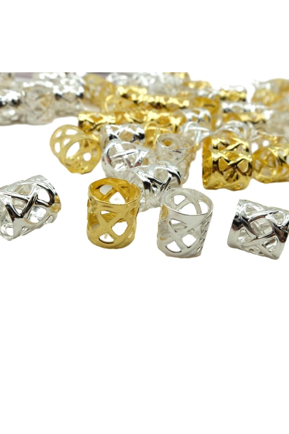 100PCS/Set Mix Color Trendy Hair Braid Dread Dreadlock Beads Clips Cuffs Rings Jewelry Dreadlock Clasps Accessories