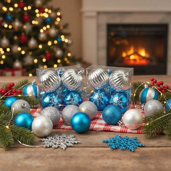 100PCS Shatterproof Christmas Ball Ornament Set - Assorted Hanging Baubles for Tree/Wreath/Party Decor