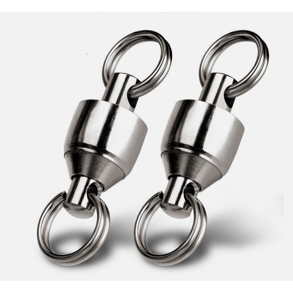 100PCS Silver Fishing Ball Bearing Swivel Solid Rings Stainless 0/1/2/3/4/5/6/7/8/9/10#