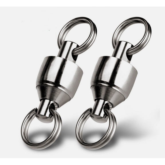 100PCS Silver Fishing Ball Bearing Swivel Solid Rings Stainless 0/1/2/3/4/5/6/7/8/9/10#