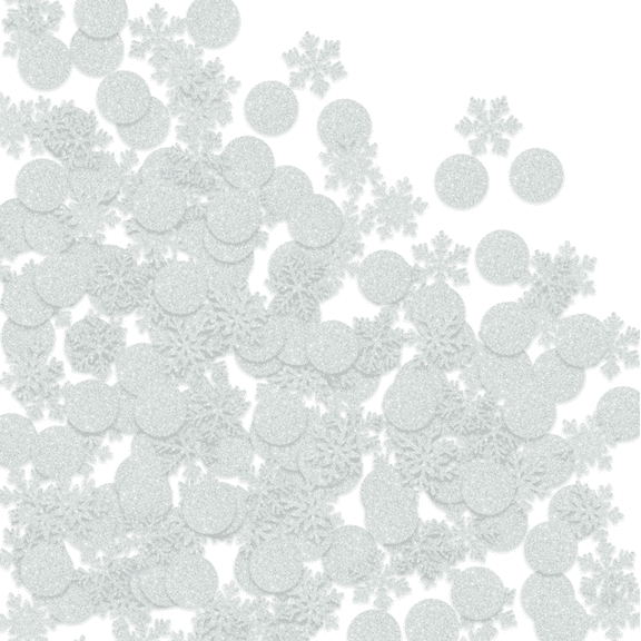 100PCS Silver Glitter Snowflake and Circle Confetti, Winter Holiday Party Table Decoration