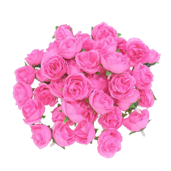 100PCS Simulation Rose Heads Silk Cloth Flower Head Decoration for Home Party Wedding DIY (Pink)