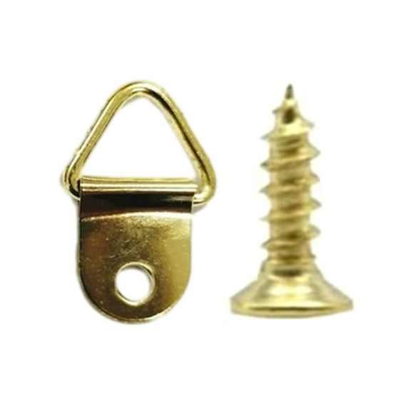 100PCS Single Hole Hangers Convenient Triangles D Rings with Screws Easy to Install and Remove Picture Hangings Hook