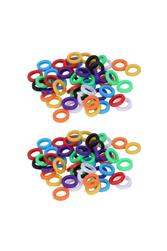100PCS Small Size ID Identify Key Ring Cap Tag,100 x key chain,Random Color