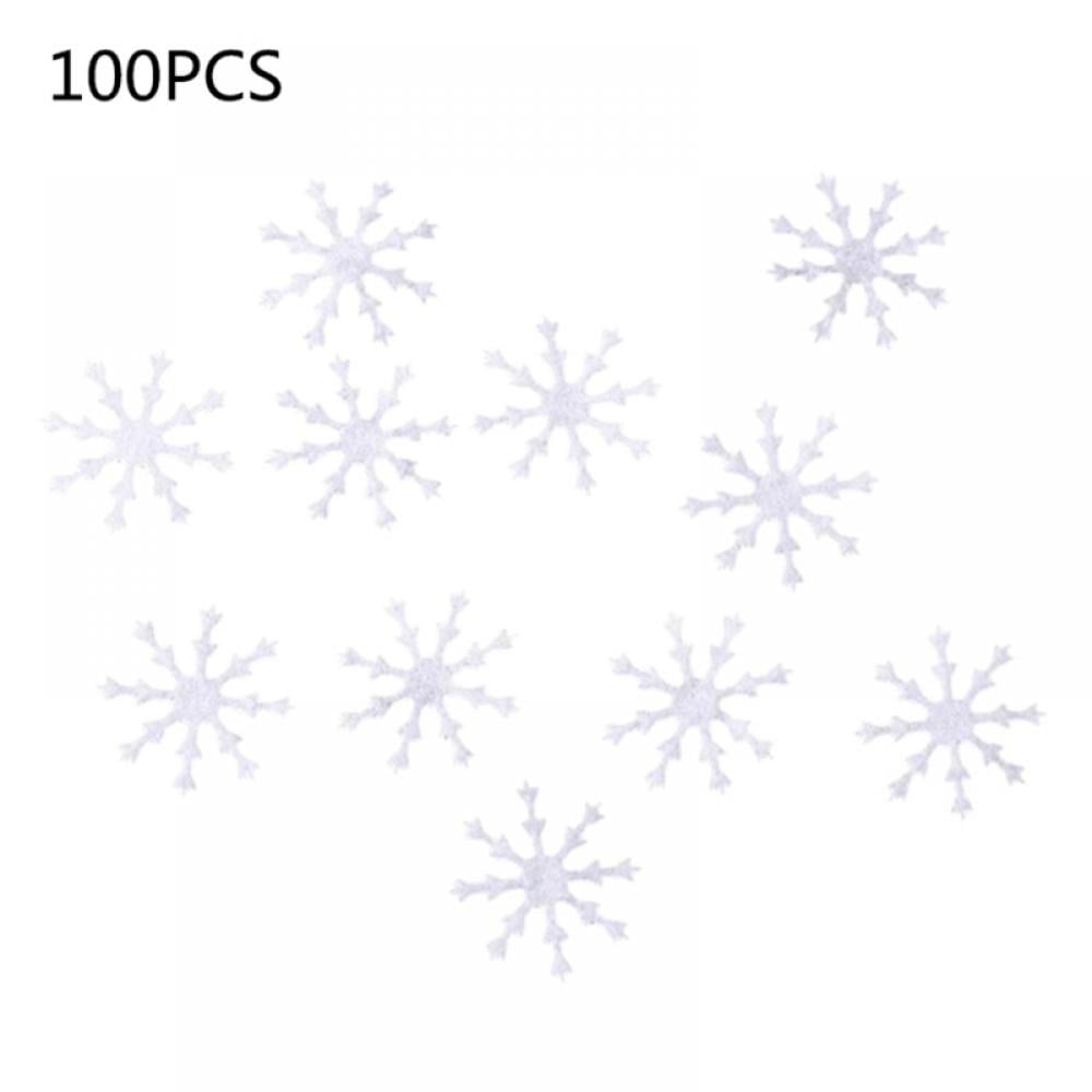 Newhomestyle 36pcs Christmas White Snowflake Ornaments Plastic Glitter Snow  Flakes Ornaments for Winter Christmas Tree Decorations Size Varies Craft  Snowflakes 