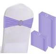 thumbnail image 1 of 100PCS Spandex Stretch Chair Sashes Bows Elastic Chair Cover Bands Ties with Buckle Slider for Wedding Party Reception Events Universal Ceremony Banquet Decorations(Light Purple), 1 of 14