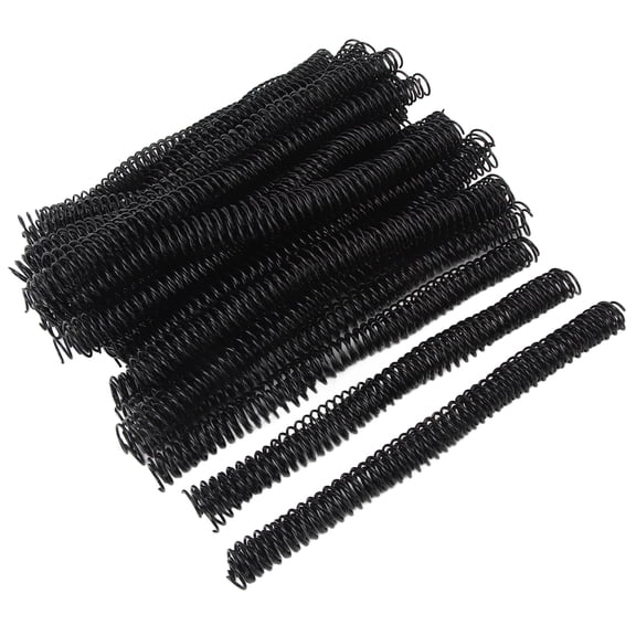 100PCS Spiral Binding Coils, 16mm Diameter, 48 Teeth, 4:1 Pitch, Black Plastic Spine for A4 Paper