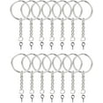 thumbnail image 1 of 100PCS Split Key Ring with Chain 1 inch and Jump Rings with Screw Eye Pins,Split Key Ring with Chain Silver Color Metal Split Key Chain Ring Parts with Open Jump Ring and Connector., 1 of 5