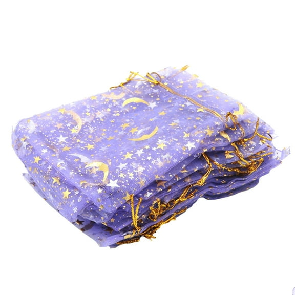 HOOWIFFY Clear Violet Drawstring Candy Pouches 100 Pcs for Home Decor, Party Favors, Crafts and Packaging