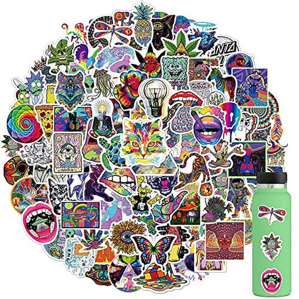 Trippy Stickers 100 PCS Psychedelic Bandhnu Stickers for Adults,Trippy  Accessories Stickers,Rainbow Sticker Packs for Adults,Laptop Hydro Flask  Water