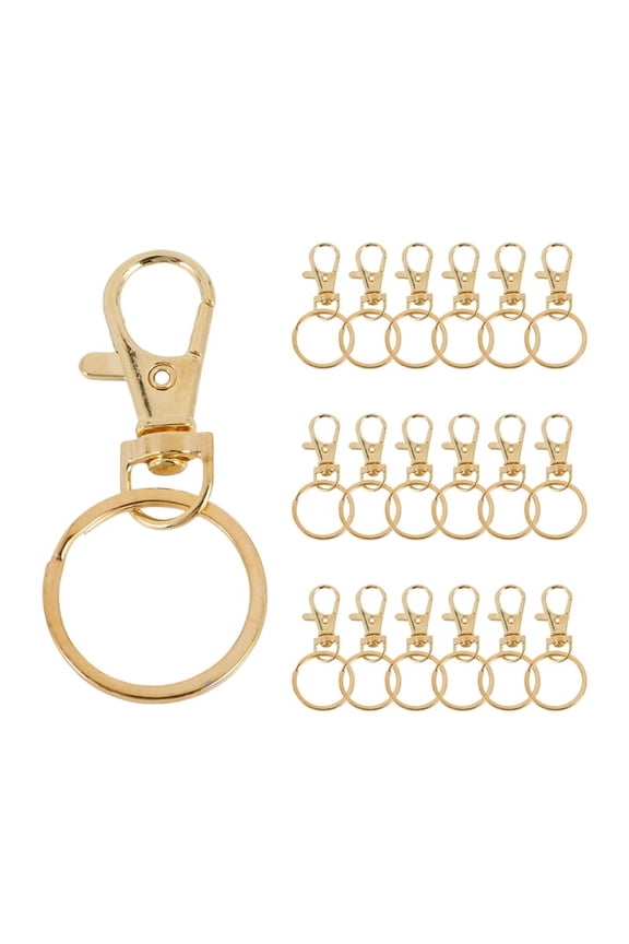 100PCS Swivel Clasps Lanyard Snap Hooks with Key Rings, Key Chain Clip Hooks Lobster Claw Clasps for Jewelry DIY Crafts