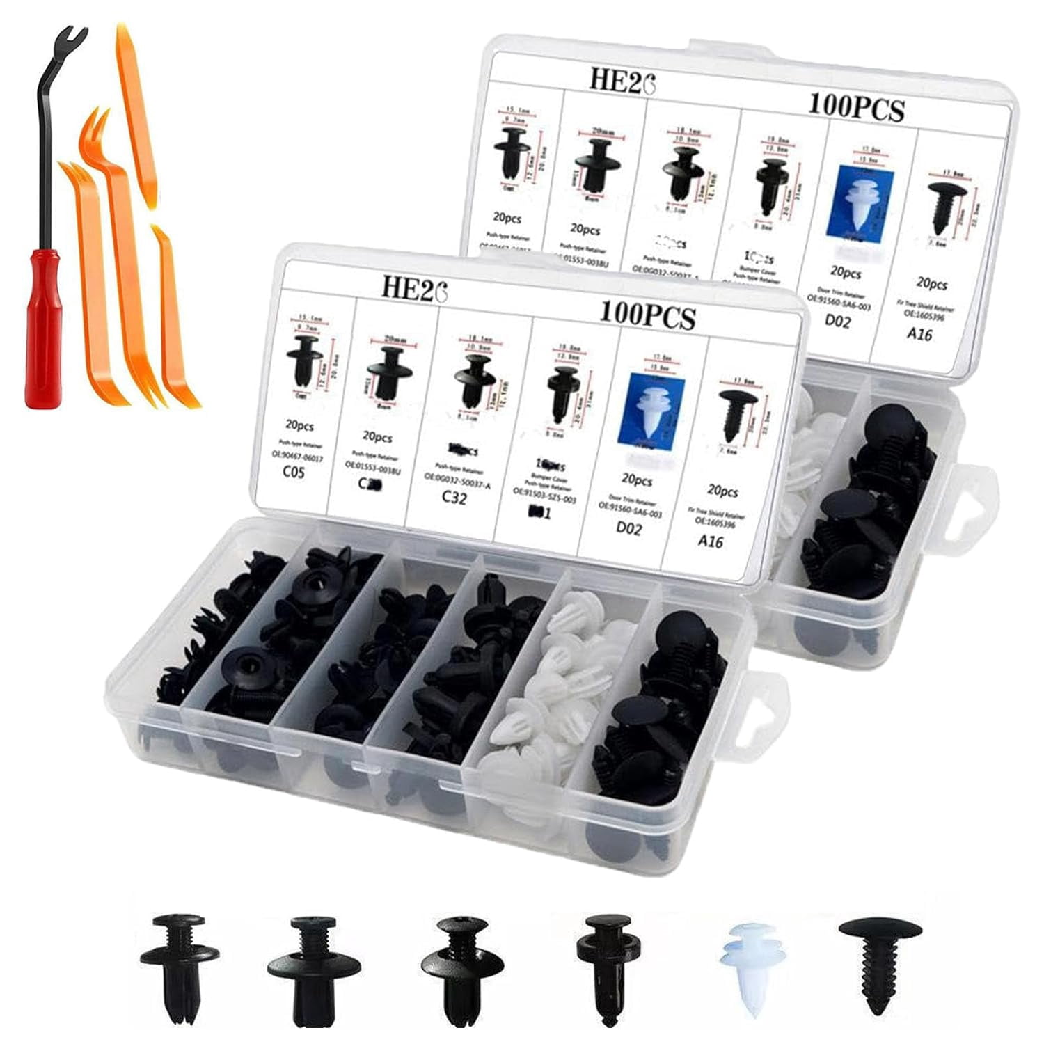 100PCS Universal Expansion Screw Clips Set, Automotive Plastic Fastener Kit , Car Retainer Clips for Automobiles Mudguard Leaf Plates Door Panel Clip