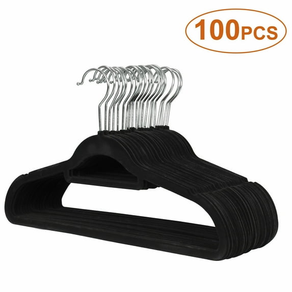 100PCS Velvet Hangers Premium Non-Slip Flocked Clothes Hangers Suit/Shirt/Pants