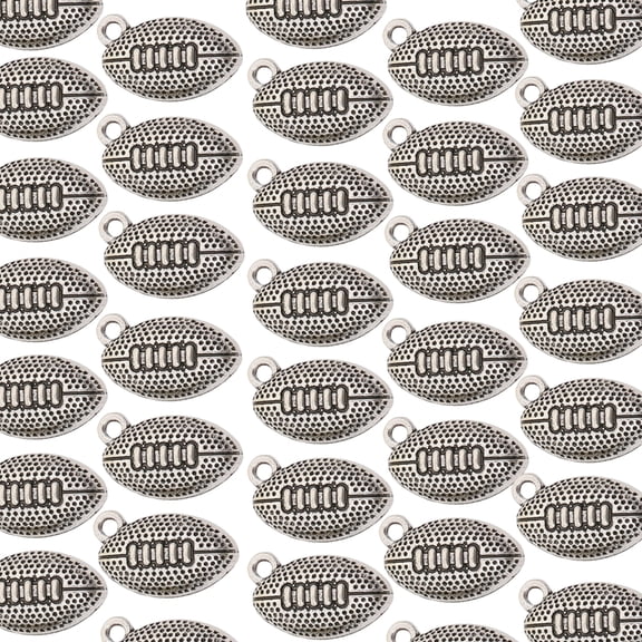 100PCS Vintage Alloy Sports Themed Pendants Football Jewelry Making Pendant for Jewelry and Craft Making Projects