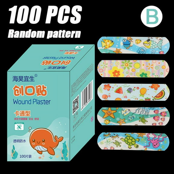 100PCS Waterproof Breathable Transparent Band Aid Hemostasis Plasters Emergency