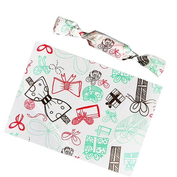 100PCS Wax Papers for Candy Caramel Candy Wrappers Twisting Candy Wrapping Papers, Christmas #5