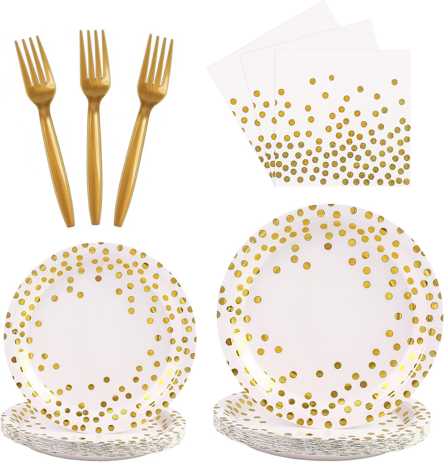Fall Harvest Party Supplies - 100pc Disposable Plaid Plates, Napkins, Forks For 25 Guests | Autumn Thanksgiving Dinnerware-912020