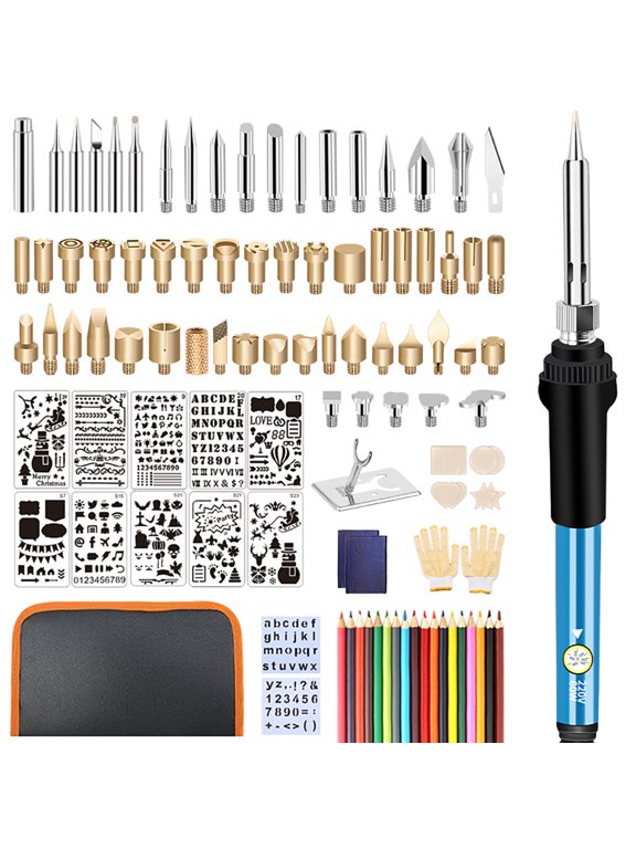 100PCS Wood Burning Kit, Professional Wood Burning Tool with Soldering, Adjustable Temperature Wood Burner Tool for Embossing/Carving/Soldering & Pyrography