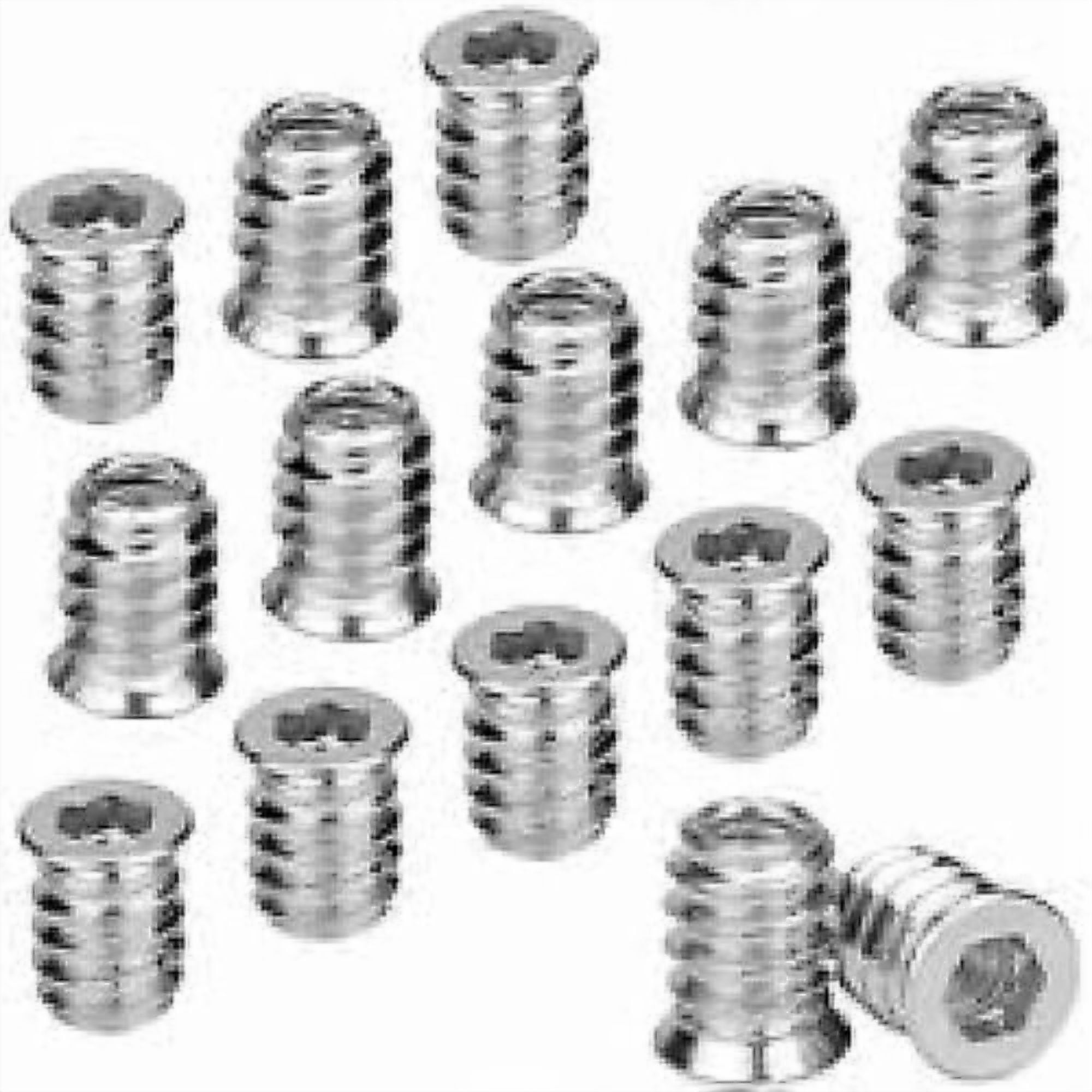 100PCS Wood Threaded Insert Hex Nut M6 x 15mm Zinc Alloy Screw Insert Threaded Socket Head Screw M6 Wood Insert for Furniture Chairs Wooden Beds