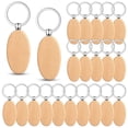 thumbnail image 1 of 100PCS Wooden Keychain Blanks Wood Key Chain (Oval), 1 of 7