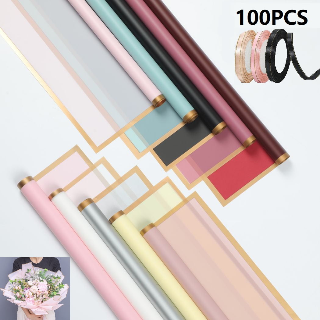 20 Sheets Matte Flower Wrapping Paper Waterproof Florist Bouquet Packaging  Paper Multi Colors Thick Floral Gift Wraps Roll for Valentines Mother's Day