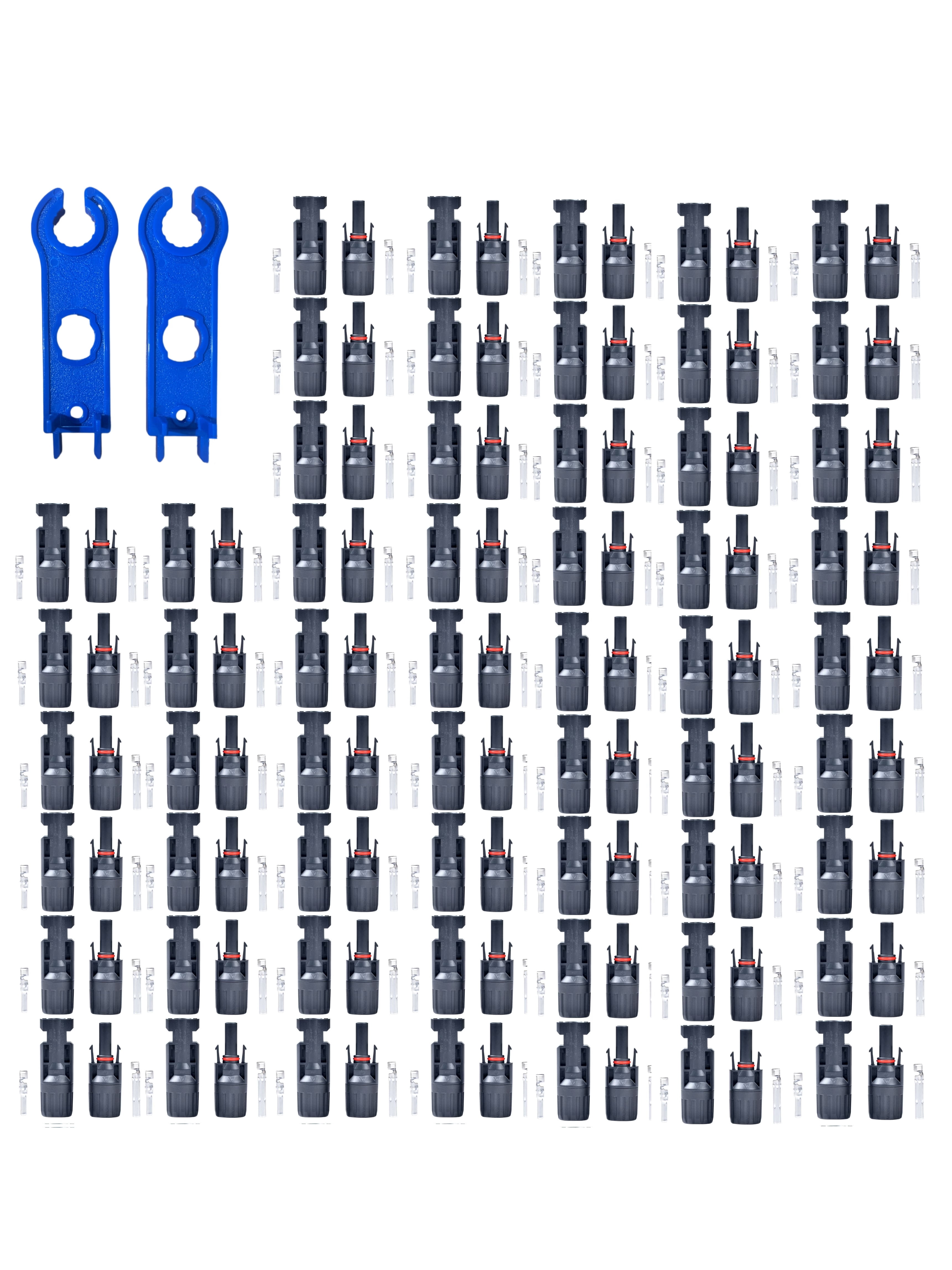100PCS solar panel connector IP67 waterproof connector Male/Female 50Pairs with 2 Spanners