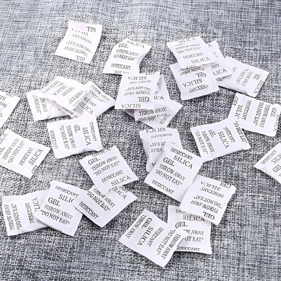 100PCs 1 Gram Silica Gel Desiccant Packets, Moisture Absorbing Dehumidifier Sachets for Food Storage, Humidity Control