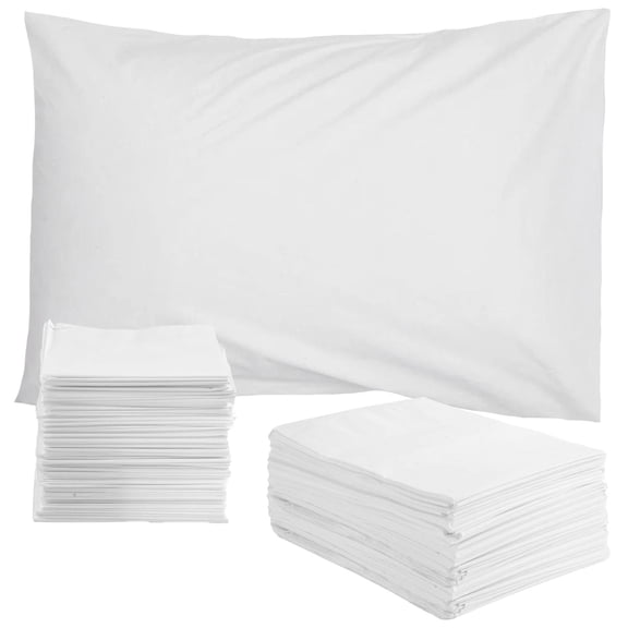 Disposable Pillowcase Covers, Non-Woven Fabric, White, 100 Count
