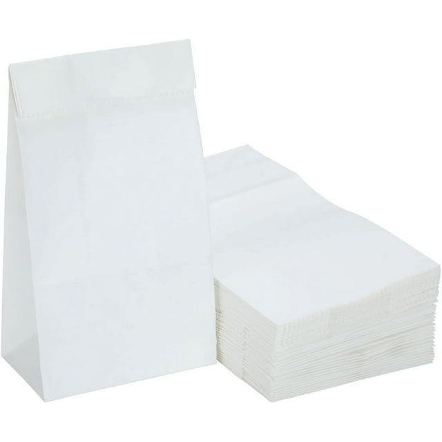 100PCs Mini White Paper Bags Small Treat Bags LB Kraft Paper