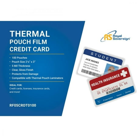 100PK CREDIT CARD SIZE LAMINATING FILM 2-1/8IN X 3-3/8IN