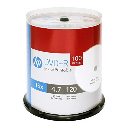 100PK HP DVD-R WHITE PRINTABLE