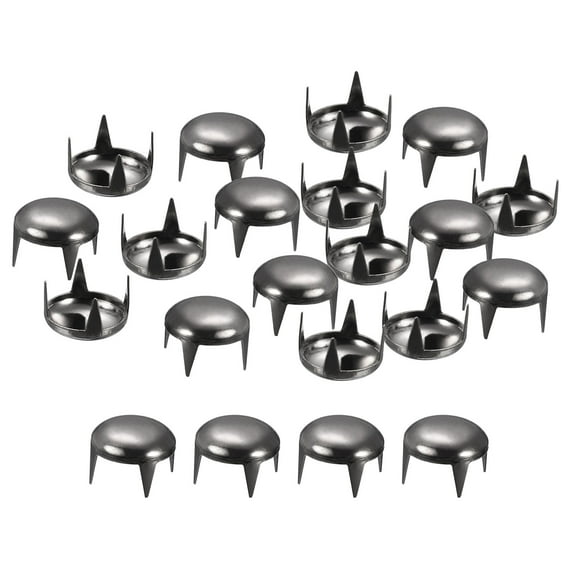 100Pack 10mm Black Round Dome Studs Metal Claw Beads Nailhead for Leather Craft Clothes Belt Bag Shoes