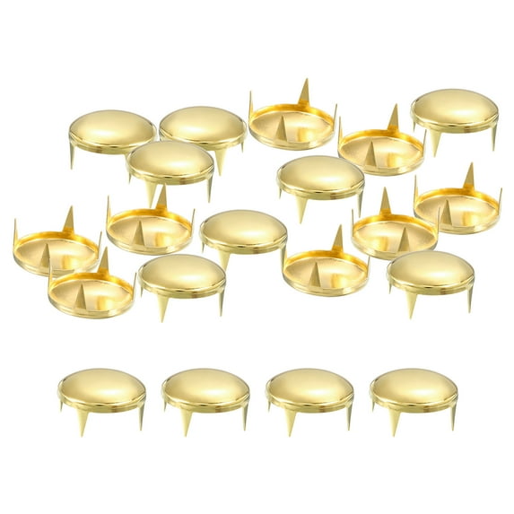 100Pack 16mm Gold Round Dome Studs Metal Claw Beads Nailhead for Leather Craft Clothes Belt Bag Shoes