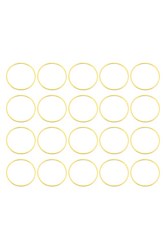 100Pack 25mm Brass Hollow Circle Bezel Round Linking Rings(Gold)