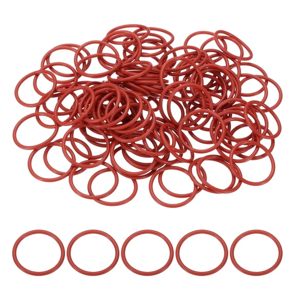 100Pack AS568 AS-019 Silicone O-Ring, 70A Durometer, 13/16" ID, 15/16" OD, 1/16" Width Sealing Gasket for Automotive Machine Pipe Valves, -40C-200C, Red