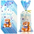 thumbnail image 1 of 100Pack Bear Treats Cellophane Bags Baby Shower Favor Bags Blue Teddy Treat Bags with 100 Gold Twist Ties for Baby Shower Birthday Party, 1 of 7