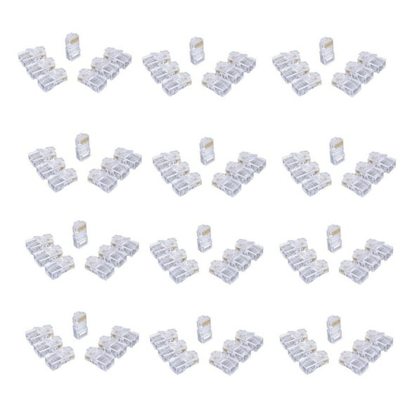 100Pack Cat6 RJ45 Connectors Gold Plate 8P8C Modulars Plugs for Ethernet Cable