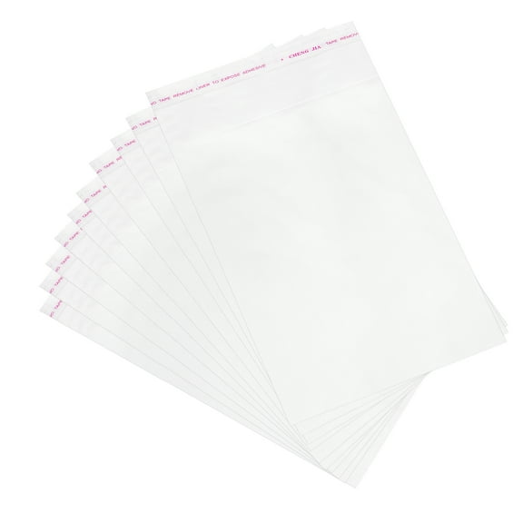 100Pack Clear Cello Bags, 4-3/4"x6-1/2" Plastic Self Sealing OPP Treat Bags Clear