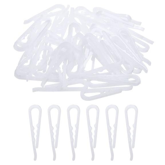 100Pack Durable Plastic Alligator Clips, 1.97" WhiteU Shape Shirt Clip Clothespins with Teeth