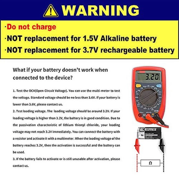 100Pack EEMB ER14250 1/2AA 3.6V Lithium Battery Li-SOCL Non-Rechargeable Battery XL-050F SB-AA02 LS14250 TL-5902 TL-2150 for Dog Collar Meter Sensor Movement Monitor/Home Security System/Alarm System