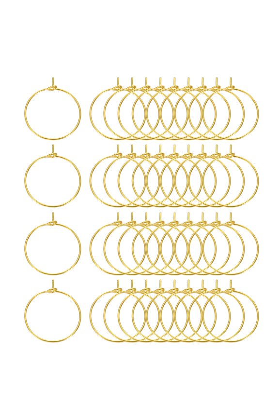 100Pack Earring Beading Hoops, 20mm / 0.8" Hoop Earring Findings, Gold