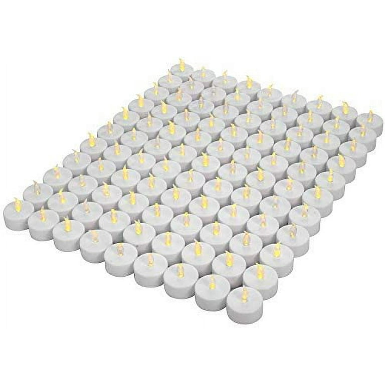 Boakboary Tea Lights Flameless Battery Operated Candles-100Pack LED  Flickering Votive Candle Long Lasting 200 Hours, Realistic and Bright for  Seasonal