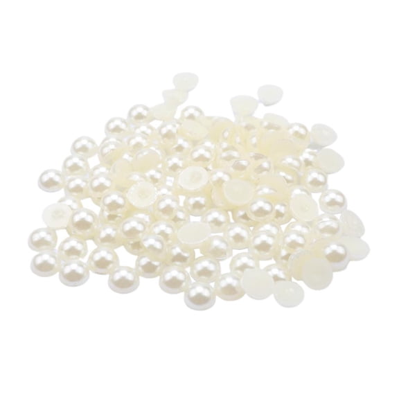 100Pack Half Pearl Beads Flat Back Cabochon For s 8mm