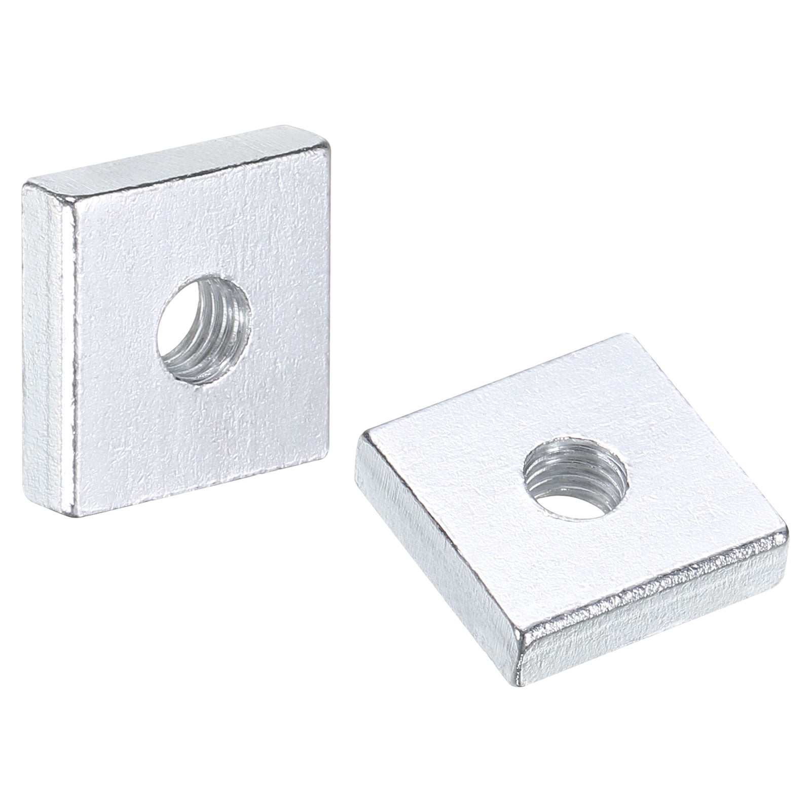 100Pack M5x14mmx4mm Square Nuts, Carbon Steel Zinc Plated Coarse Thread Nuts