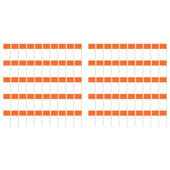 100Pack Marking Flags, Orange Yard Flags 15x4x5Inch, Marker Flags, Lawn Flags Markers, Irrigation Flags, Landscape Flags