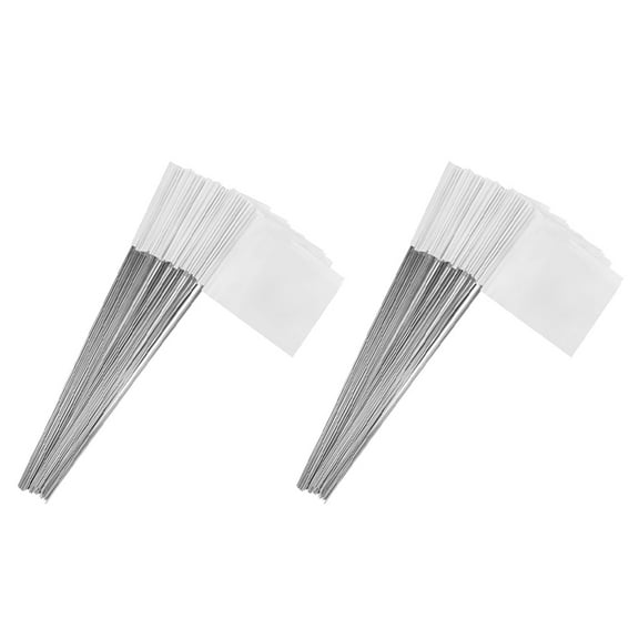 100Pack Marking Flags, White Yard Flags 15x4x5Inch, Marker Flags, Lawn Flags Markers, Irrigation Flags, Landscape Flags,100 x Flags,White
